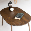 modern oval coffee table, oval wood coffee table with solid legs 2