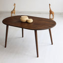 modern oval coffee table, oval wood coffee table with solid legs 3