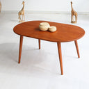 modern oval coffee table, oval wood coffee table with solid legs 5