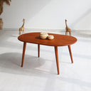 modern oval coffee table, oval wood coffee table with solid legs 7