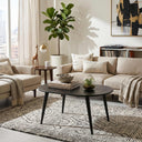 modern oval coffee table, oval wood coffee table with solid legs 8