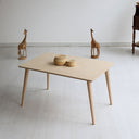 modern rectangular wood coffee table, minimalist coffee table with wood legs  10