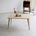 modern rectangular wood coffee table, minimalist coffee table with wood legs 11