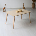 modern rectangular wood coffee table, minimalist coffee table with wood legs  9