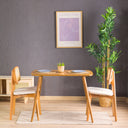 Modern Solid Oak Rectangle Dining Table with Rounded Side