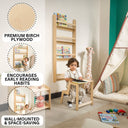 wall mounted Montessori bookshelf, kids floating bookshelf 3