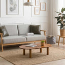 Ovaler Couchtisch aus Massivholz