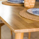 oval edge dining table, solid oak dining table with tapered legs  3