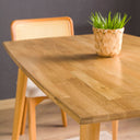 oval edge dining table, solid oak dining table with tapered legs  4