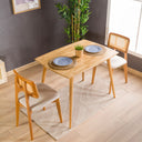 oval edge dining table, solid oak dining table with tapered legs  5