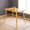 oval edge dining table, solid oak dining table with tapered legs  6