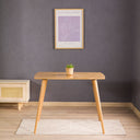 oval edge dining table, solid oak dining table with tapered legs  7