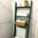 Solid Wood Over the Toilet Ladder Shelf