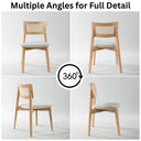 rattan back dining chair, solid wood dining chair with upholstered seat 4