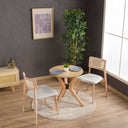 rattan back dining chair, solid wood dining chair with upholstered seat 9