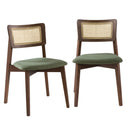 كراسي طعام من الخشب الصلب من Irem - طقم من قطعتين (لون الجوز)