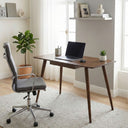 Rectangle Wooden Desk with Drawer - Mid Century Modern Home Office Desk