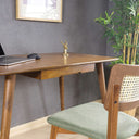 Rectangle Wooden Desk with Drawer - Mid Century Modern Home Office Desk 8