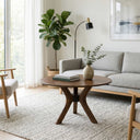 Solid Wood Round Coffee Butterfly Table Base 3-Legs