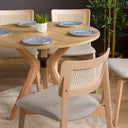 round dining table set, solid oak dining table with rattan chairs 14