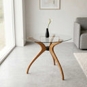 Curvella Glass Round Dining Table – 3-Leg