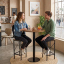 rustic bistro table, solid wood bar height table 1