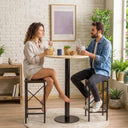 rustic bistro table, solid wood bar height table 6
