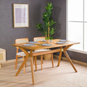 Rustic Rectangle Dining Table with Butterfly Pedestal Legs