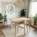 solid oak dining set, small dining table set for 2 walnut