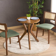 Solid Oak Round Dining Table with Wooden Butterfly Legs - 25.5" (65 cm) / Walnut