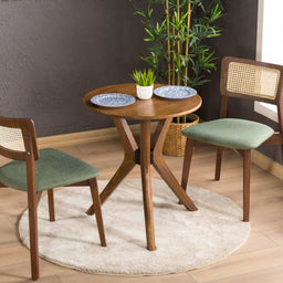 Solid Oak Round Dining Table with Wooden Butterfly Legs - 25.5" (65 cm) / Walnut - image 1