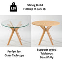 طاولة طعام مستديرة من الخشب الصلب بقاعدة ثلاثية الأرجل