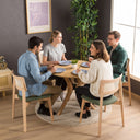 Rexa Solid Oak Round Dining Table Set – 2 to 6 Seater Options (Natural Color)