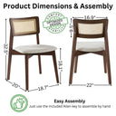 Rexa rundes Esstisch-Set aus massiver Eiche – 2 bis 6 Sitzplätze (Walnussfarbe) 