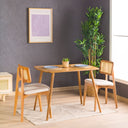 Modern Solid Oak Rectangle Dining Table with Rounded Side