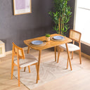 Modern Solid Oak Rectangle Dining Table with Rounded Side