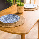 Modern Solid Oak Rectangle Dining Table with Rounded Side