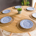 Solid Oak Round Dining Table with Wooden Butterfly Legs