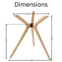 طاولة طعام مستديرة من الخشب الصلب بقاعدة ثلاثية الأرجل