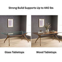 Solid Wood Rectangle Dining Curvella Table Base 4-Legs