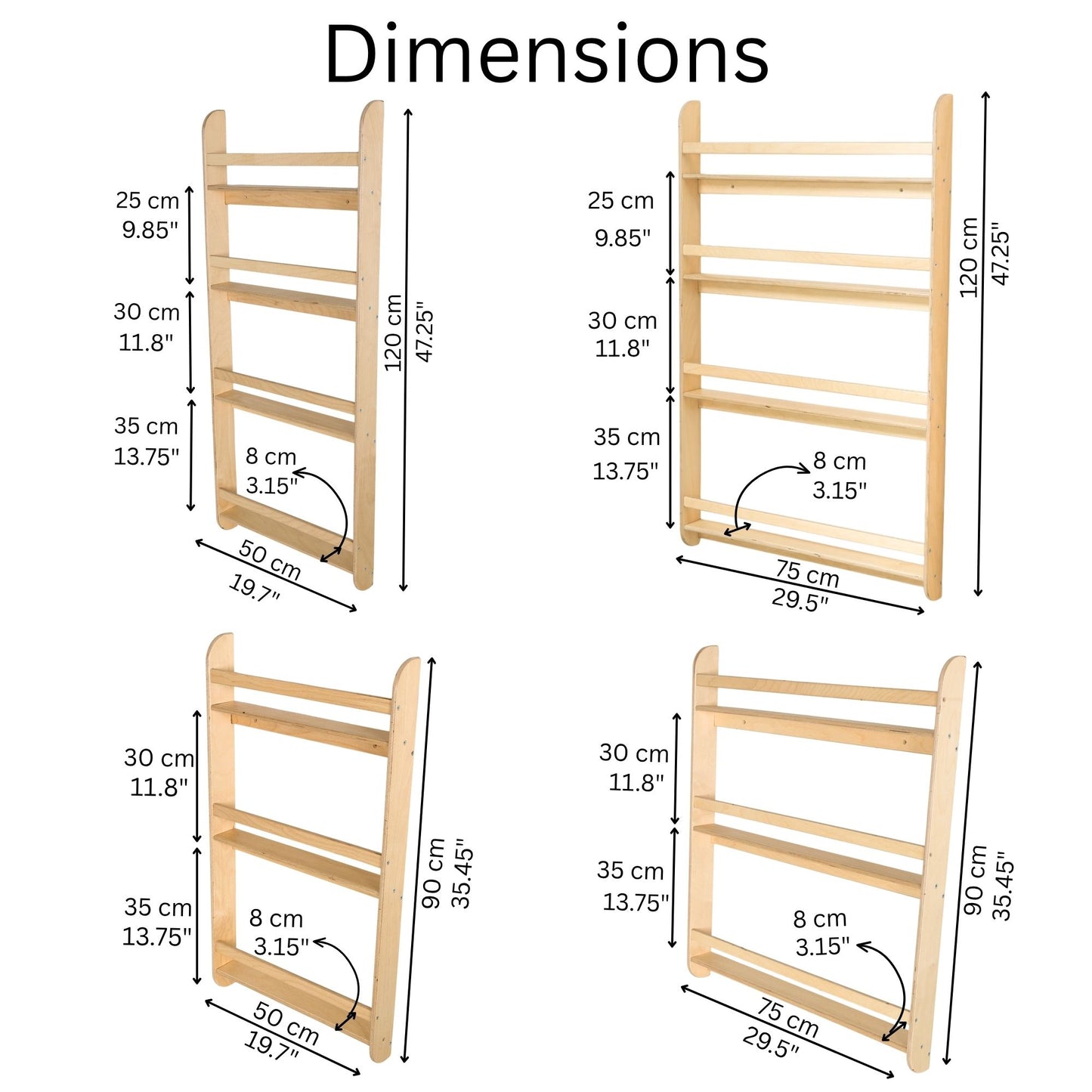 Wall-Mounted Montessori Bookshelf