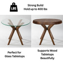 طاولة طعام مستديرة من الخشب الصلب بقاعدة ثلاثية الأرجل