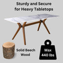 Rechteckiger Esstischfuß aus Massivholz mit 4 Beinen