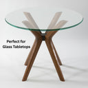 طاولة طعام مستديرة من الخشب الصلب بقاعدة ثلاثية الأرجل