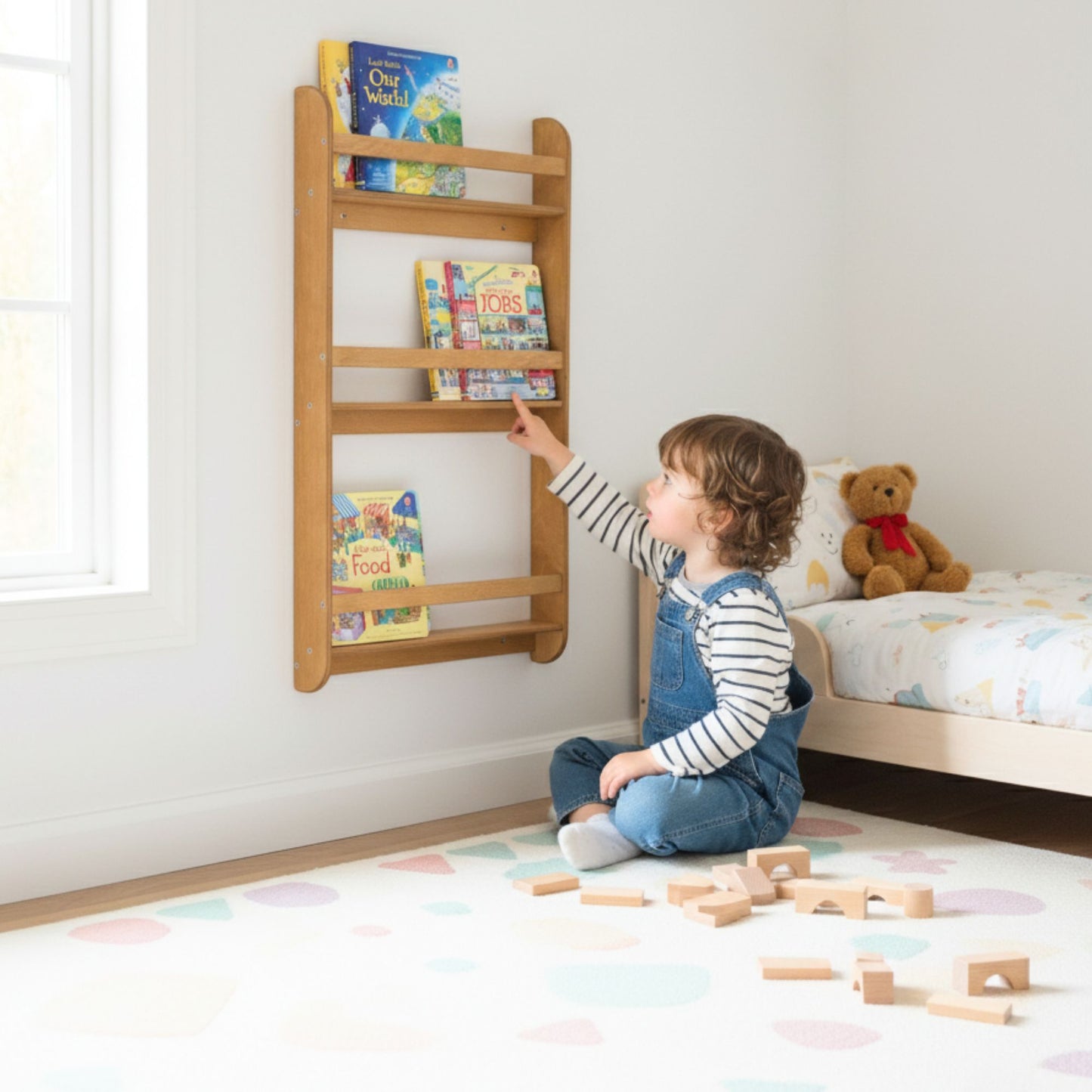 Wall-Mounted Montessori Bookshelf