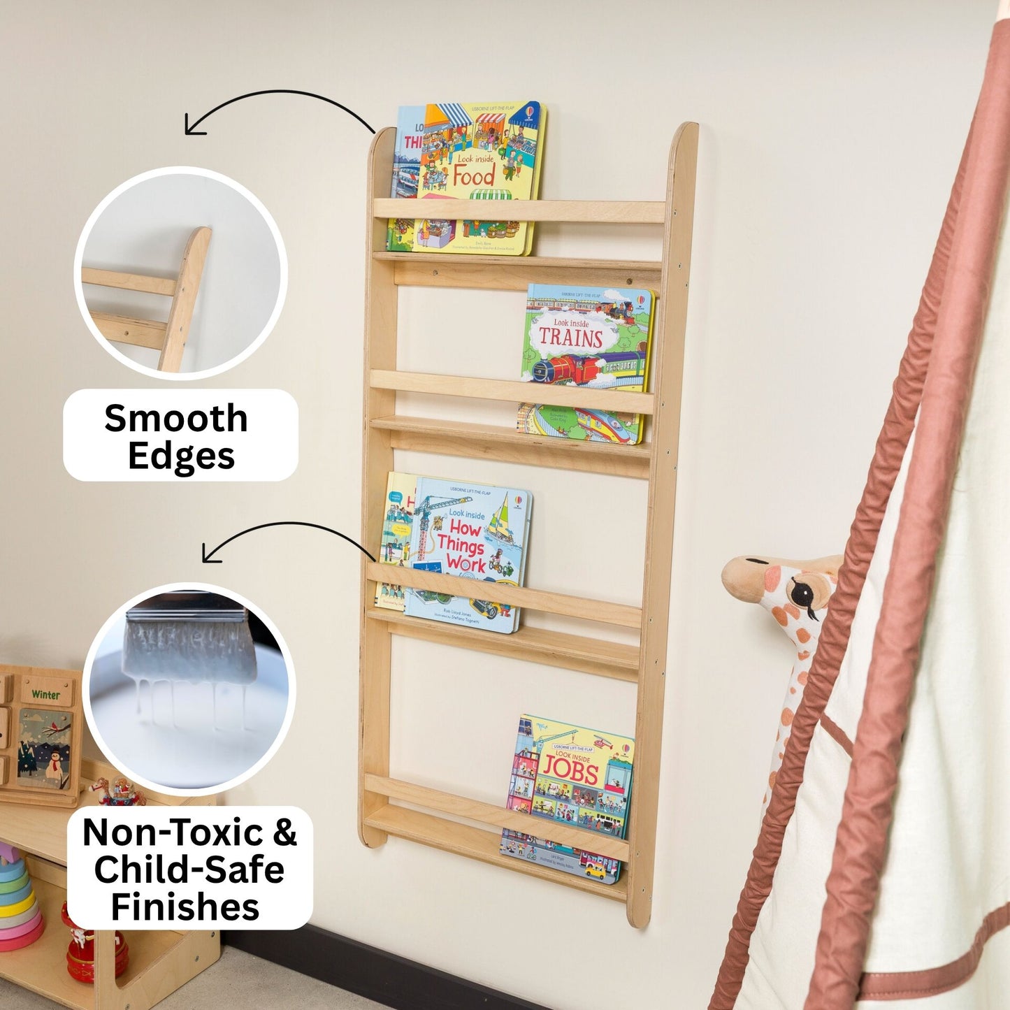 Wall-Mounted Montessori Bookshelf