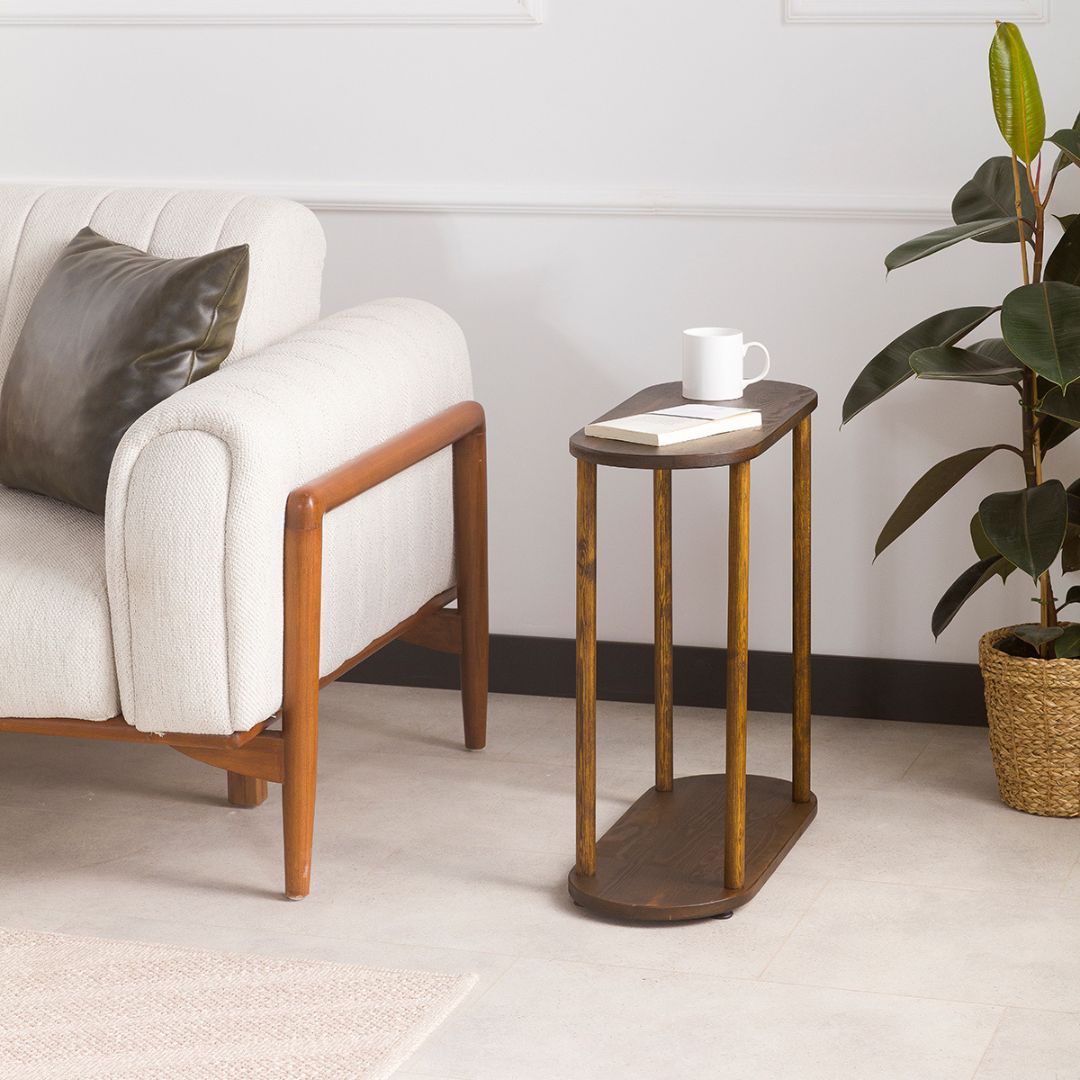 Solid Wood Oval Side Table