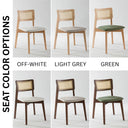 walnut round dining table set, dark wood dining table with rattan chairs 8