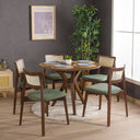 Rexa rundes Esstisch-Set aus massiver Eiche – 2 bis 6 Sitzplätze (Walnussfarbe) 