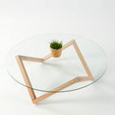 wood coffee table base, geometric coffee table pedestal 11